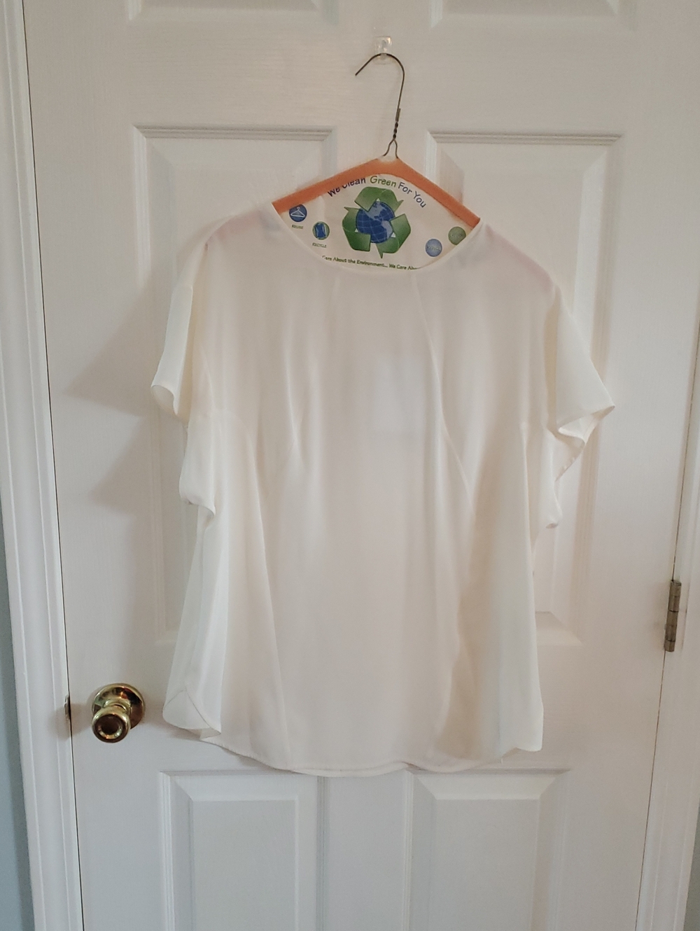 Diane Von Furstenberg Classic White Women's Silk Short Sleeve Blouse
